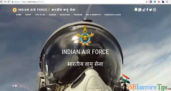 Official IAF AFCAT exam registration website